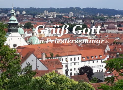 Das Priesterseminar vom Schloßberg aus gesehen; im Hintergrund die Domkirche zum Heiligen Ägidius und das Mausoleum. (Priesterseminar)