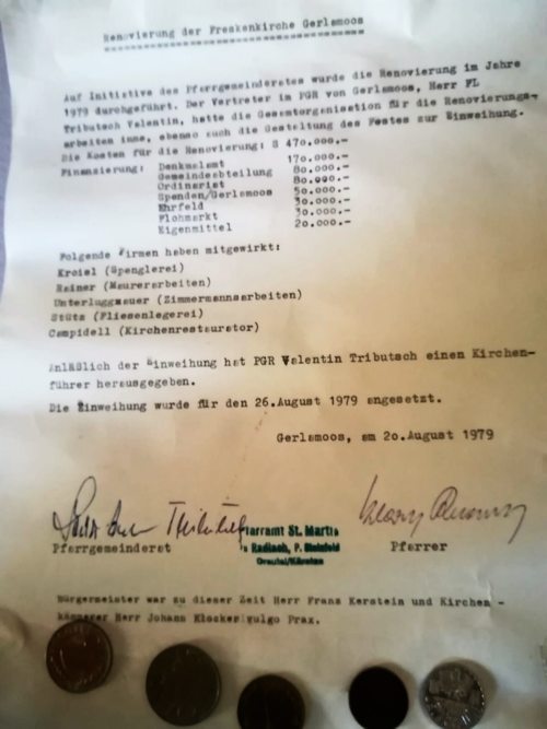 Fund in der Kugel des Kirchturmes (Maria Reiter)