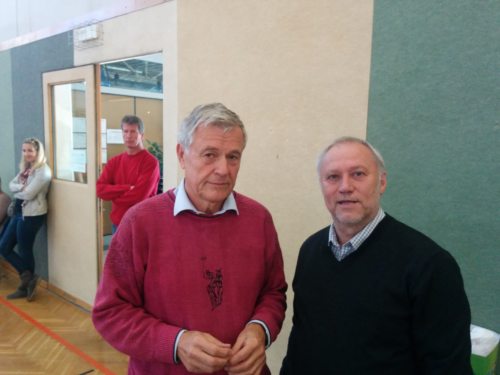 Tischtennisreferent der Sportunion Kärnten Franz Lux (li.) mit DSG Kärnten Obmann Ernst Nagelschmied (© Foto: Nagelschmied/DSG Kärnten)