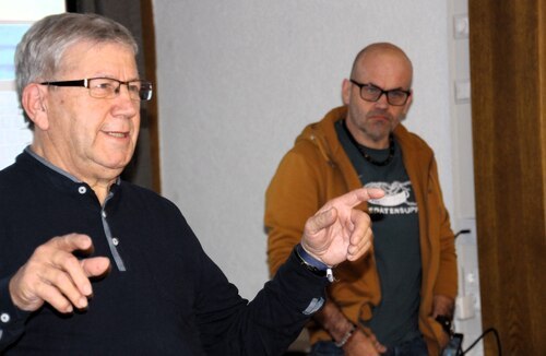 PGR-Obmann Ardnold Wilhelmer mit Christian Pöschl bei der Begrüßung