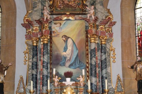 Pfarrkirche St. Stefan - Fastentuch am Hochaltar (Bild: Pfarrarchiv St. Stefan). Pfarrkirche St. Stefan - Fastentuch am Hochaltar (Bild: Pfarrarchiv St. Stefan).