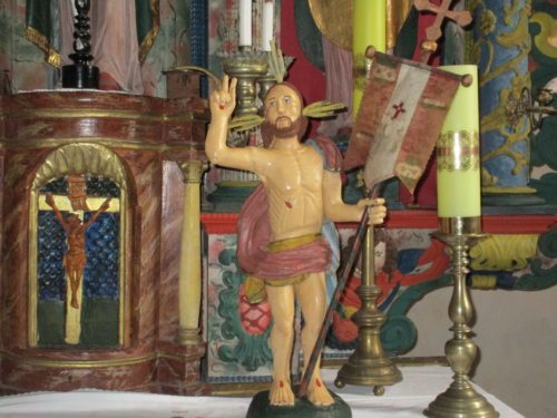 „Der auferstandene CHRISTUS“. Statue in der Filialkirche Steben. (Foto: Pfarrarchiv).