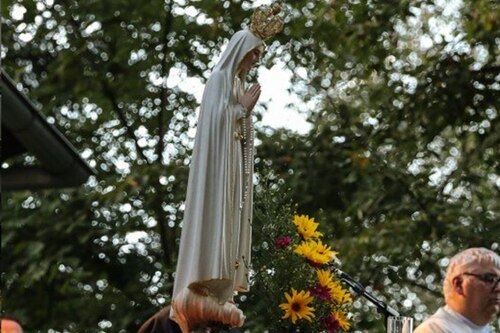 die Statue der Muttergottes von Fatima in der Prozession mitgetragen. (Foto: © PAss. Peter Artl)