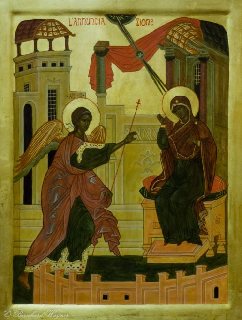 Ikone mit Szene der Verkündigung des Herrn (Maria und Engel Gabriel) (© Foto: Mag. Bernhard Wagner) Ikone mit Szene der Verkündigung des Herrn (Maria und Engel Gabriel) (© Foto: Mag. Bernhard Wagner)