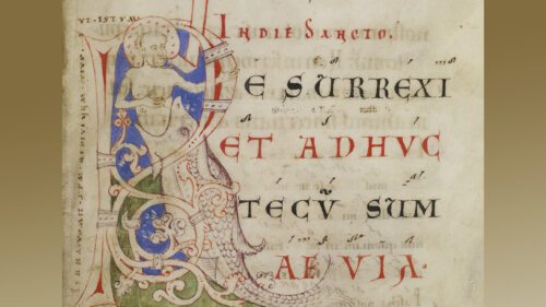 Der Prophet Jona und der große Fisch. Blatt aus einem Missale (um 1200) - Stift Melk (Foto: Walters Art Museum, Public domain, via Wikimedia Commons)