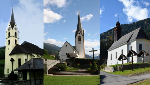 Vor 500 Jahren geweiht: Die Pfarrkirchen von Mörtschach und Rangersdorf sowie die Filialkirche Tresdorf (v. l.) (© Foto: Pressestelle) Vor 500 Jahren geweiht: Die Pfarrkirchen von Mörtschach und Rangersdorf sowie die Filialkirche Tresdorf (v. l.) (© Foto: Pressestelle)
