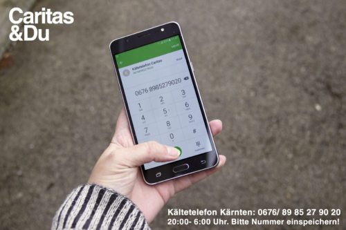 0676 - 89 85 27 90 20 lautet die Nummer des Caritas-Kältetelefons (© Foto: Caritas Kärnten) 0676 - 89 85 27 90 20 lautet die Nummer des Caritas-Kältetelefons (© Foto: Caritas Kärnten)