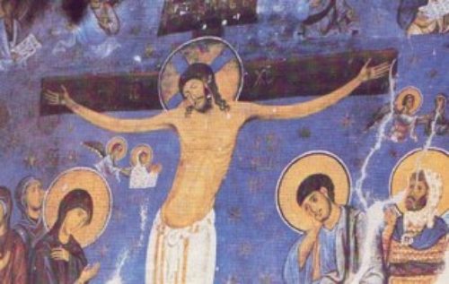 Fresko aus dem Kloster Studenica (Serbien) (© Foto: aus dem Buch von Suttner, Das Evangelium in Farbe)