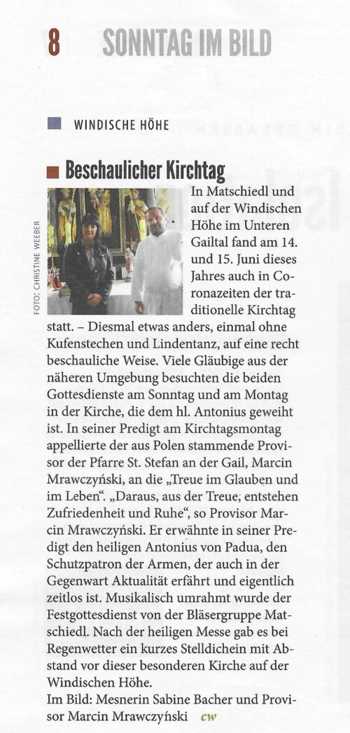 (Scan aus der Kirchenzeitung vom 28.06.2020).