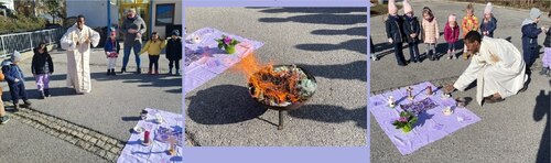 Gemeinsam mit Pfarrer Sylvère wurde der Aschermittwoch gefeiert.<br /><em>Foto: Kindergartenteam</em> Gemeinsam mit Pfarrer Sylvère wurde der Aschermittwoch gefeiert.<br /><em>Foto: Kindergartenteam</em>