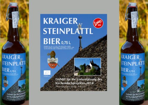 Bausteinaktion Kraiger Steinplattl Bier (© Foto: Anton Wieser)