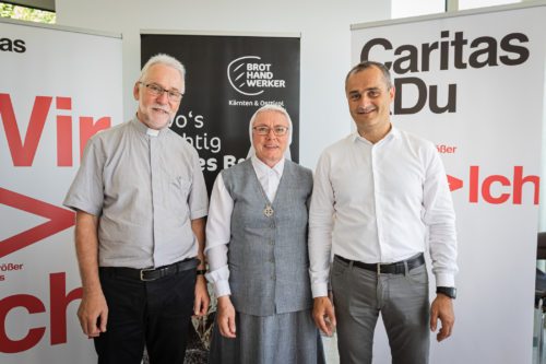 Von links: Caritasdirektor Marketz, Sr. Marlene und Bäckermeister Wienerroither (Foto: Caritas Kärnten)