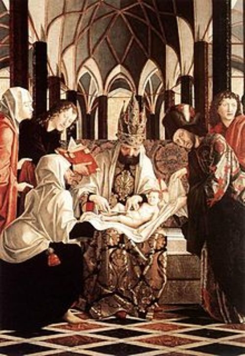 Die Beschneidung des Jesus Kindes (© Foto: Altar von Michael Pacher, St. Wolfgang) Die Beschneidung des Jesus Kindes (© Foto: Altar von Michael Pacher, St. Wolfgang)