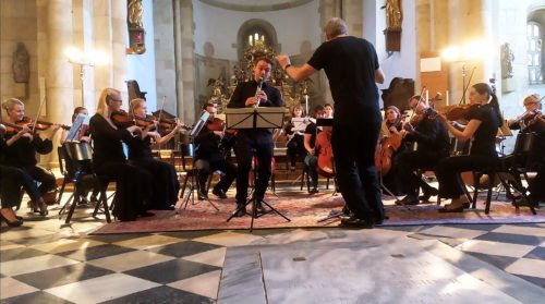 Aufnahme aus einer Probe in der Stiftskirche St. Paul i. Lav. (Foto: Michael Tavernaro)