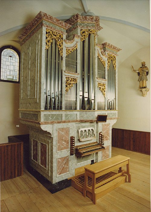 Die Fuetsch-Orgel in der Pfarrkirche Obermillstatt. (© Foto: Pfarre Obermillstatt)