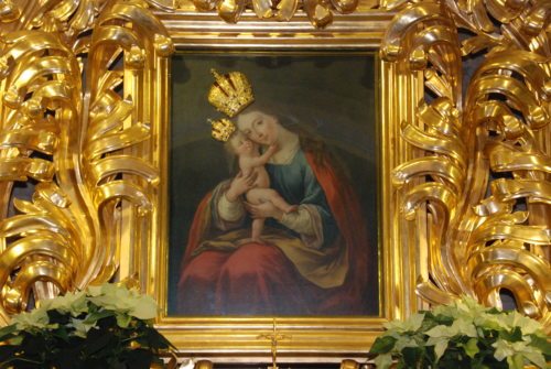 Das Bild “Maria Hilf“ in der Basilika, gemalt von Leopold Layer (© Foto: Michael Habernigg) Das Bild “Maria Hilf“ in der Basilika, gemalt von Leopold Layer (© Foto: Michael Habernigg)