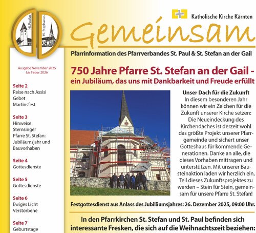 Pfarrblatt Nr 4/2025, Foto: Pfarrverband St. Paul - St. Stefan.