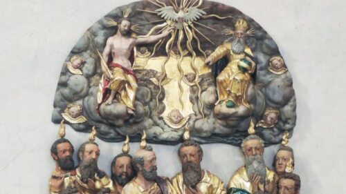  Detail einer Pfingstdarstellung in der Stiftskirche Innichen (San Candido) (© Foto: Internetredaktion - KH Kronawetter)