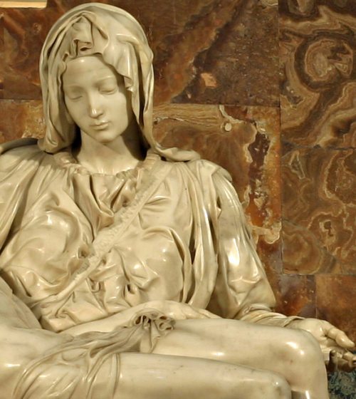 Michelangelo Buonarotti; Detail Pieta, Petersdom (© Foto: foto: Stanislav Traykov, wikipedia)