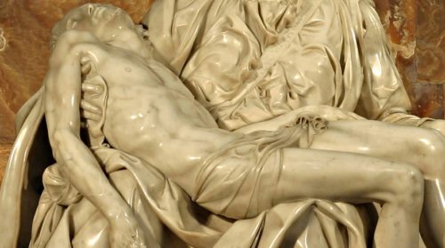 Michelangelo Buonarotti; Detail Pieta, Petersdom (© Foto: foto: Stanislav Traykov, wikipedia)