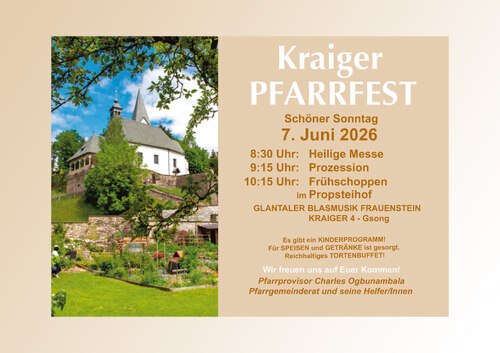Plakat: Kraiger Pfarrfest<br />
Montage: Anton Wieser
