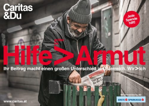 Mit ihrer Inlandskampagne macht die Caritas auf die Armut in Kärnten aufmerksam (@ Gließ/Caritas