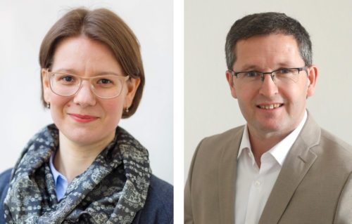 Übernehmen zwei Leitungspositionen im Bischöflichen Ordinariat: Kunsthistorikerin Schiestl und Baumeister Obernosterer (© Foto: Pressestelle ) Übernehmen zwei Leitungspositionen im Bischöflichen Ordinariat: Kunsthistorikerin Schiestl und Baumeister Obernosterer (© Foto: Pressestelle )