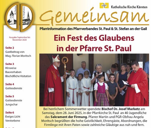 Pfarrblatt Sept. 2025 - Seite 01 (Ausschnitt). Bild: Pfarrverband.