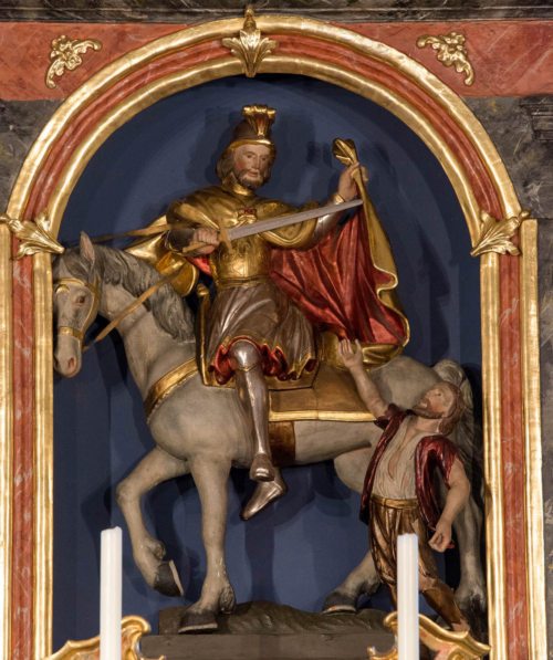 Darstellung des hl. Martin in der Pfarrkirche St. Martin am Techelsberg (© Foto: Pressestelle/Assam)