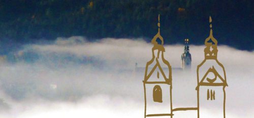 Hermagoras-Buch „Sacra Carinthia“ mit Kirchenzeichnungen von Vincenc Gotthardt und Texten von Gabriele Russwurm-Bíro (© Foto: Vincenc Gotthardt / Nedelja)