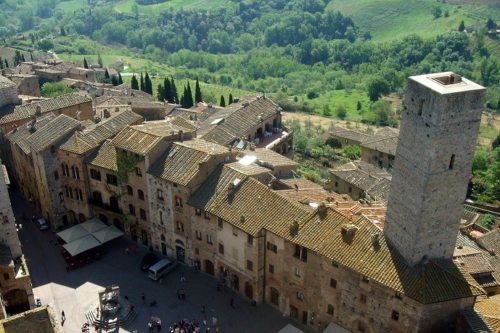 Ein Blick vom höchsten Turm von San Gimignano (© Foto: Max Fritz) Ein Blick vom höchsten Turm von San Gimignano (© Foto: Max Fritz)