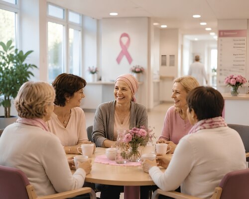 Bild ©Symbolbild ki-generiert<br />
Gemeinsam mit der Krebshilfe Kärnten ist ab dem kommenden Jahr ein „Pink & Proud Café“ im Krankenhaus der Barmherzigen Brüder St. Veit geplant. Das neue Angebot soll Brustkrebspatient:innen Raum für Begegnung, Austausch und gegenseitige Unterstützung bieten.