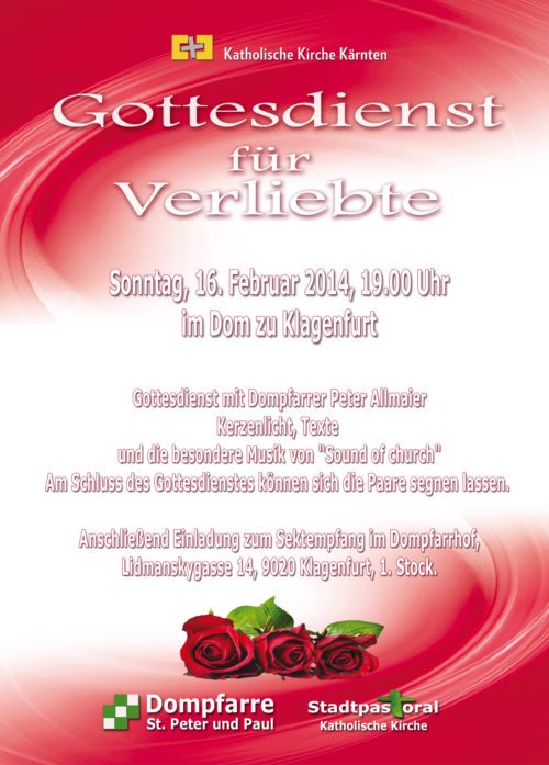 Einladung zur Messe für Verliebte. (© Foto: Stadtpastoral )