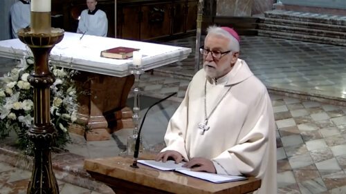 Osternachtliturgie mit Bischof Marketz im Klagenfurter Dom - (Videostill aus dem Livestream der Dompfarre) Osternachtliturgie mit Bischof Marketz im Klagenfurter Dom - (Videostill aus dem Livestream der Dompfarre)