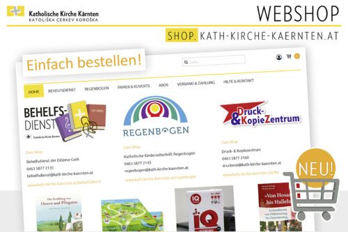 Der neue Webshop von Regenbogen, Behelfsdienst und Druck &amp; KopieZentrum (Screenshot: DKZ)
