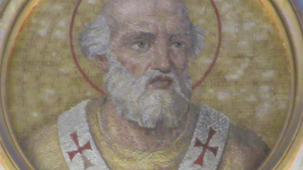Medaillon von Papst Johannes I. in der Kirche San Paolo fuori le Mura in Rom. (Joachim Schäfer - <a href="https://www.heiligenlexikon.de">Ökumenisches Heiligenlexikon</a>)