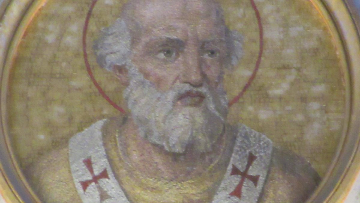 Medaillon von Papst Johannes I. in der Kirche San Paolo fuori le Mura in Rom. (Joachim Sch&auml;fer - <a href="https://www.heiligenlexikon.de">&Ouml;kumenisches Heiligenlexikon</a>)