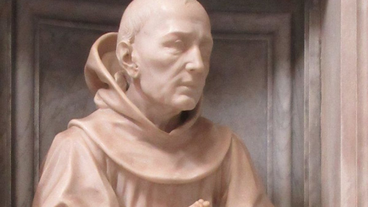 Cosimo Fancelli und Ercola Ferrata: Statue des Heiligen in der Kirche Santa Maria della Pace in Rom (Joachim Sch&auml;fer - <a href="https://www.heiligenlexikon.de">&Ouml;kumenisches Heiligenlexikon</a>)