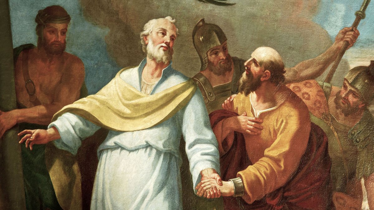Petrus und Paulus, Detail aus dem Hochaltarbild von Daniel Gran im Dom zu Klagenfurt, 1752. (Stefan Schweiger)