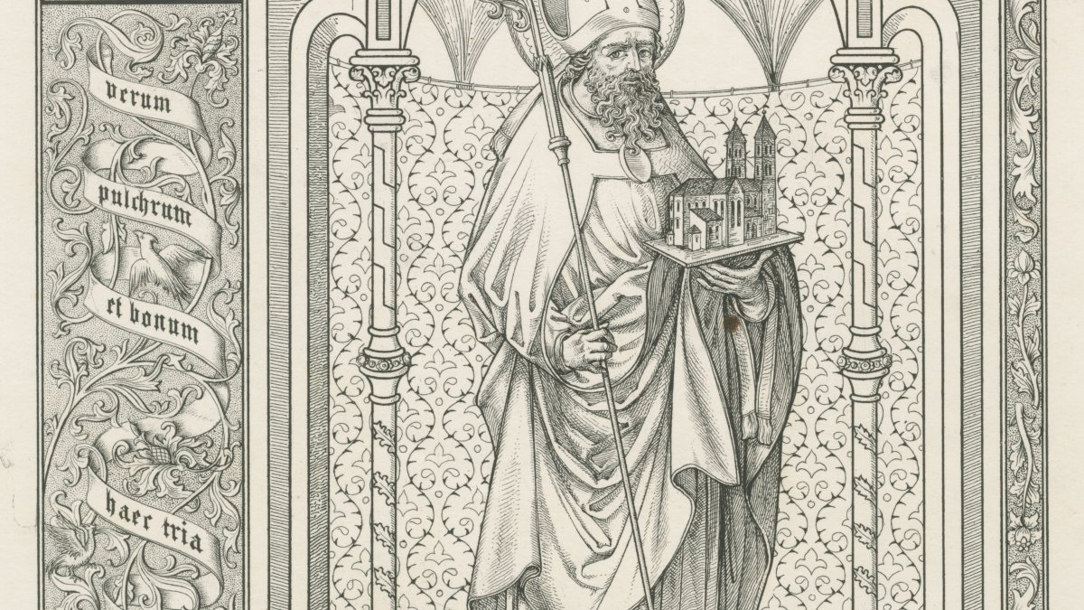 Hl. Bernulf von Utrecht (von Heinrich Geuer (1841-1904) (Het Utrechts Archief) [Public domain oder Public domain], via Wikimedia Commons)