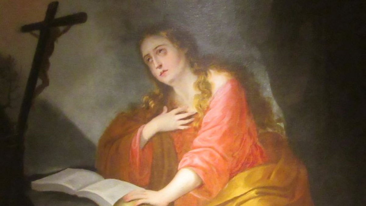 Maria Magdalena als Büßerin, Gemälde: Mailänder Schule im Musuem Alba de Tormes, 17. Jahrhundert. (Joachim Schäfer - <a href="https://www.heiligenlexikon.de">Ökumenisches Heiligenlexikon</a>) Maria Magdalena als Büßerin, Gemälde: Mailänder Schule im Musuem Alba de Tormes, 17. Jahrhundert. (Joachim Schäfer - <a href="https://www.heiligenlexikon.de">Ökumenisches Heiligenlexikon</a>)