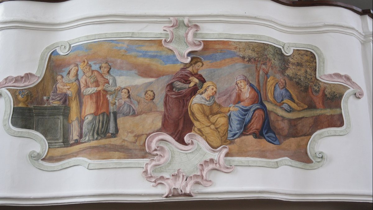 Katholische Pfarr- und Wallfahrtskirche Mariä Schmerzen in Waldkirch in Bayern, Darstellung: hl. Anna und Joachim (von GFreihalter [CC BY-SA 3.0  (https://creativecommons.org/licenses/by-sa/3.0)], vom Wikimedia Commons)