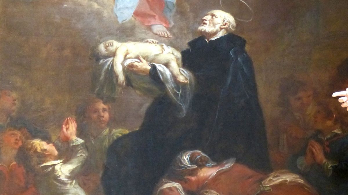  Piaristenkirche, Joseph-Calsanz-Altar ( 1784 ) - Altarbild von Martin Johann Schmidt. (von Wolfgang Sauber [CC BY-SA 4.0  (https://creativecommons.org/licenses/by-sa/4.0)], vom Wikimedia Commons)