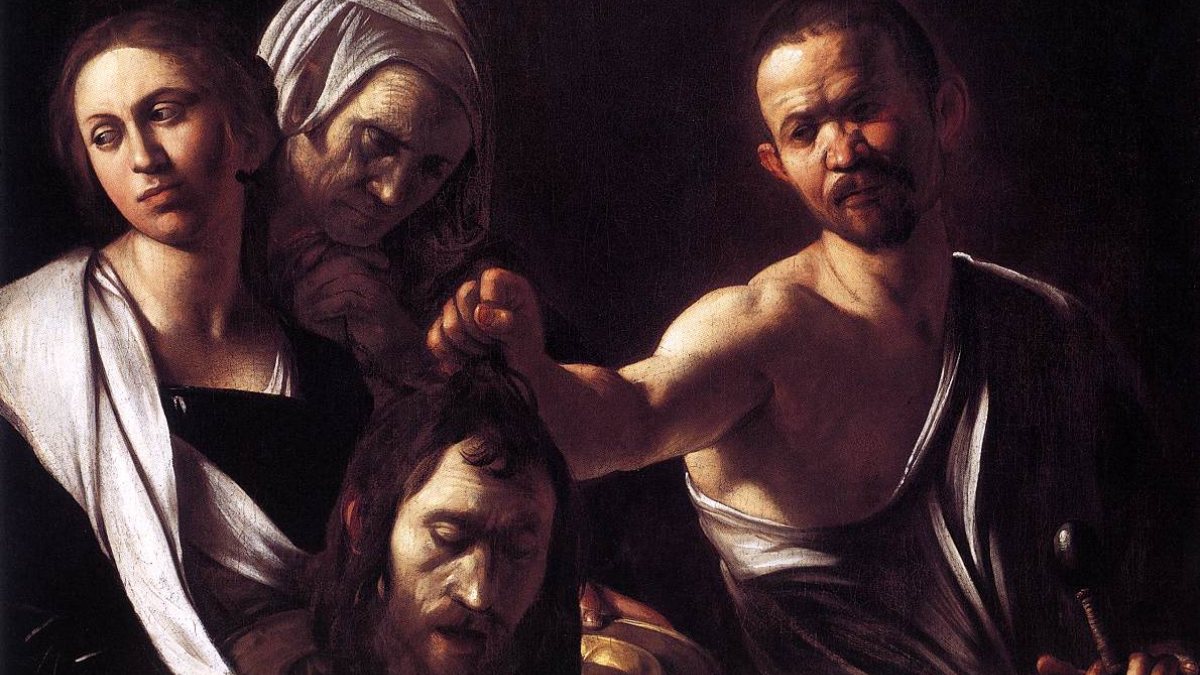 Gemälde von Caravaggio - Salome mit dem Kopf des Hl. Johannes des Täufers (Michelangelo Merisi da Caravaggio [Public domain], via Wikimedia Commons)