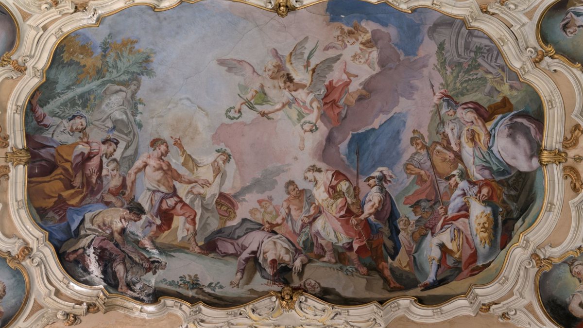 Die Verherrlichung der Märtyrer Felix und Adauctus in der Kirche San Felice del Benaco am Gardasee. (von Wolfgang Moroder [GFDL (http://www.gnu.org/copyleft/fdl.html)  (https://creativecommons.org/licenses/by-sa/4.0)], vom Wikimedia Commons)