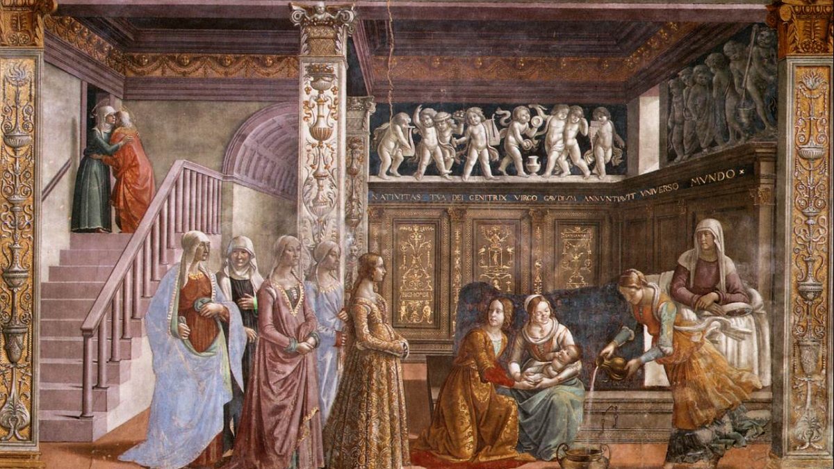 Fresko in der Tornabuonikapelle in der Kirche Santa Maria Novella in Florenz. (Joachim Schäfer - <a href="www.heiligenlexikon.de">Ökumenisches Heiligenlexikon</a>)