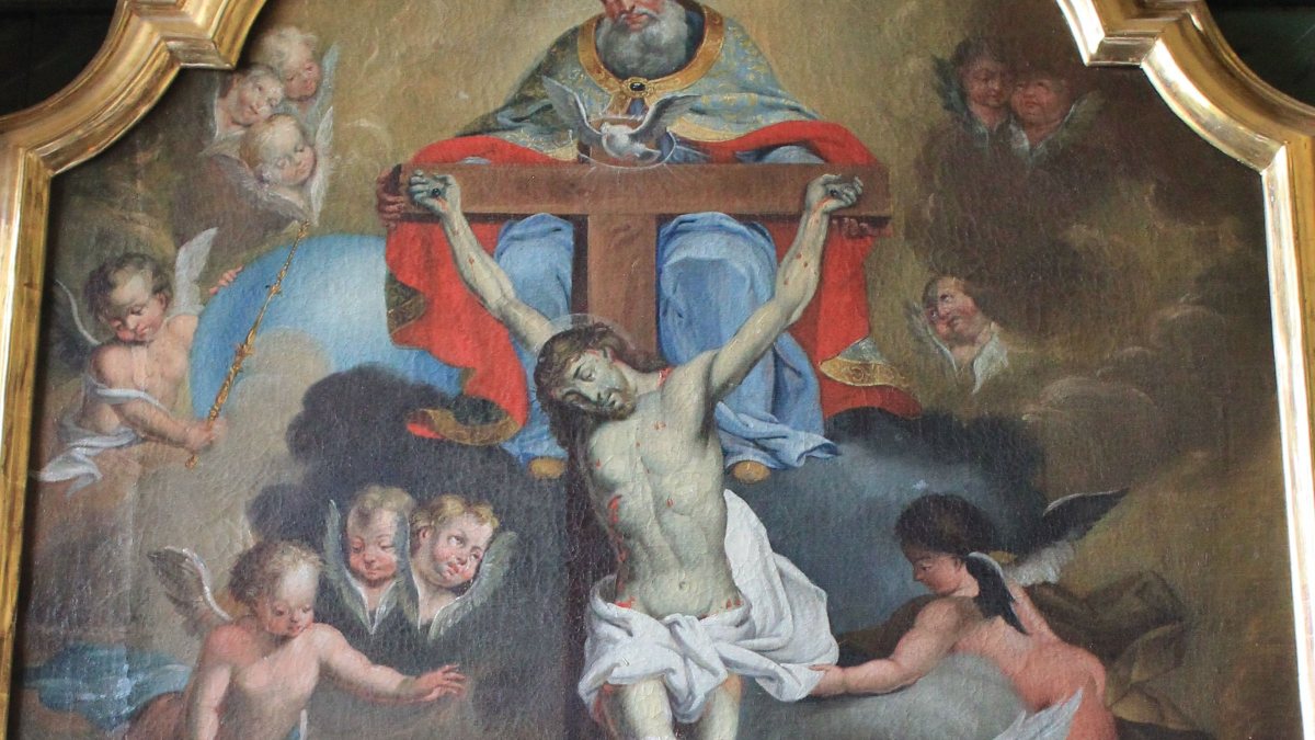 Altarbild zur Kreuzerhöhung in der Kreuzkapelle der Pfarrkirche Althofen. (von Neithan90 [Public domain], vom Wikimedia Commons)