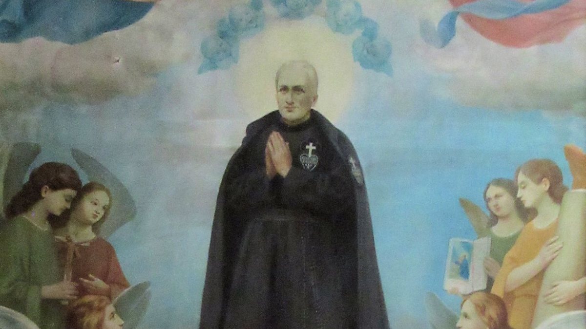 Hl. Paul vom Kreuz, Altarbild, 1727, im Santuario Scala Santa in Rom (© Foto: Joachim Schäfer - <a href="https://www.heiligenlexikon.de">Ökumenisches Heiligenlexikon</a>)
