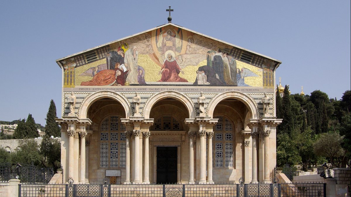 Auf dem Ölberg wurde zu Ehren des Heiligen eine Kirche errichtet. (von Berthold Werner [GFDL (http://www.gnu.org/copyleft/fdl.html) oder CC BY-SA 3.0  (https://creativecommons.org/licenses/by-sa/3.0)], vom Wikimedia Commons)