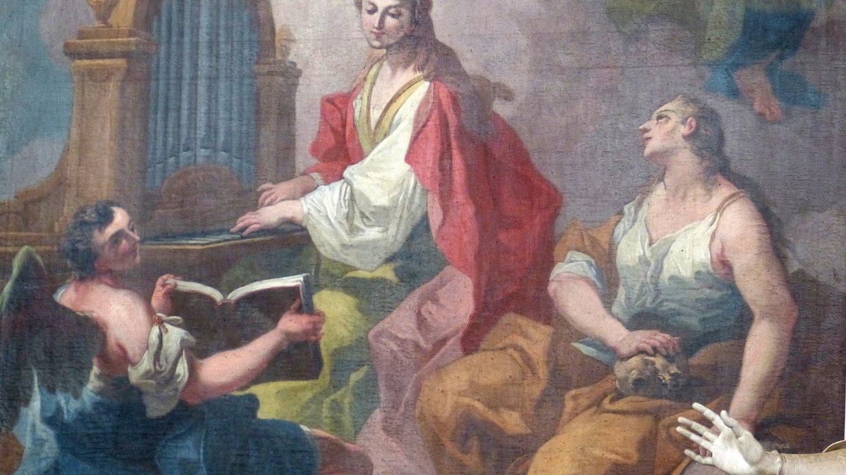 Stiftskirche Engelszell In Oberösterreich - Cäcilienaltar: Gemälde von Bartolomeo Altomonte  (Wolfgang Sauber [CC BY-SA 4.0 (https://creativecommons.org/licenses/by-sa/4.0)], von Wikimedia Commons)